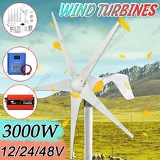 3KW 12-48V Horizontal Wind Turbine Generator +2KW Hybrid Controller Inverter Kit
