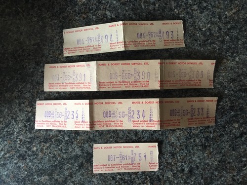 Vintage bus tickets triple - tickets,