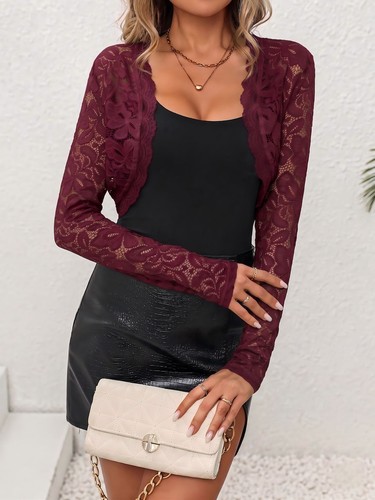 Womens long sleeve crop full - sleeve,