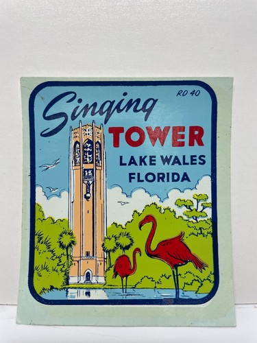 Singing tower luggage label - singing,