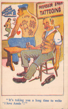 MIXED COMIC POSTCARD TATTOO PARLOUR  GOOD PLUS TO  VERY GOOD