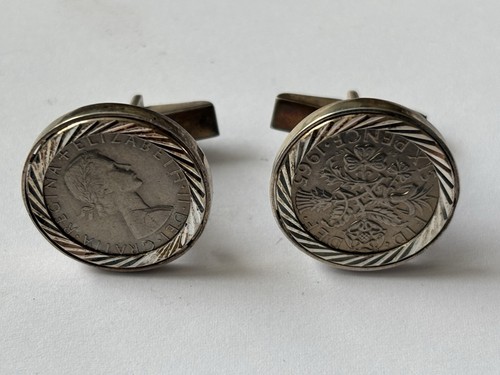 1960s sixpence cufflinks - 1960s, cufflinks.