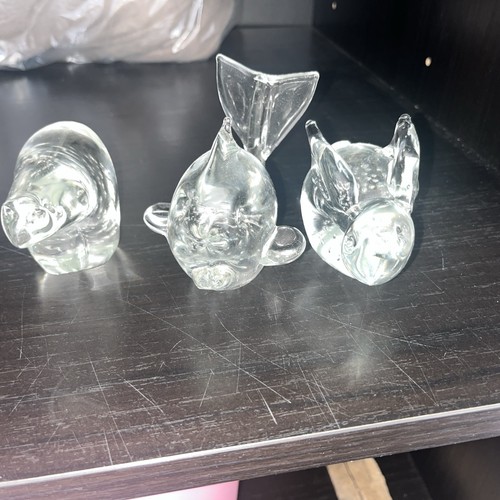 Glass animal figurines - glass,