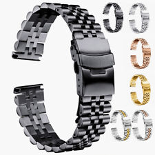 High Quality Solid Stainless Steel Watch Strap Mens Metal Band 18-30mm Universal