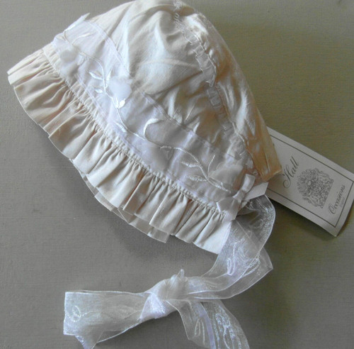 Silk christening bonnet - christening,