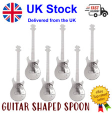 Guitar Shaped Teaspoon Spoon Coffee Iced Tea Dessert Stainless Steel - UK STOCK