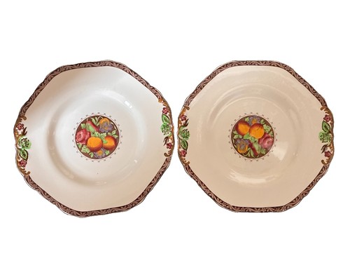 Octagonal fruit plates vintage - octagonal,