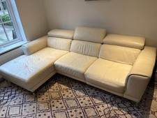 Natuzzi Lushi Crean Luxe Leather Corner Sofa (PTP)