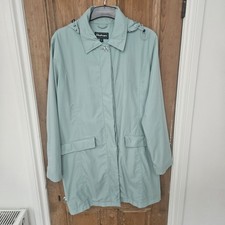 Rohan Trench Mac Coat Jacket in Light Blue M Medium Waterproof Detachable Hood