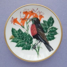 Franklin Porcelain Mini Plate - Songbirds of the World - Scarlet Chested Sunbird