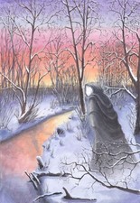 Ghostly Christmas cards gothic, unusual, 2 designs, blank inside 10 pack