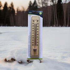 LARGE WOODEN THERMOMETER