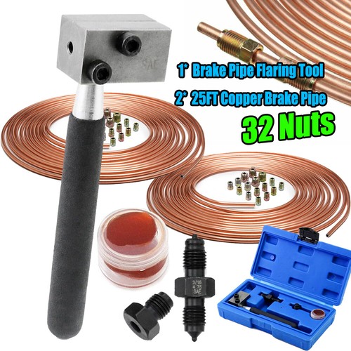 25ft copper brake pipe hose - 2x,