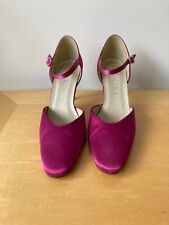 Fuscia Pink Satin shoes UK 6 Bridal Bridesmaid Formal Wedding Prom Party 7.5 cm