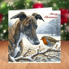 Greyhound Dog Christmas Card