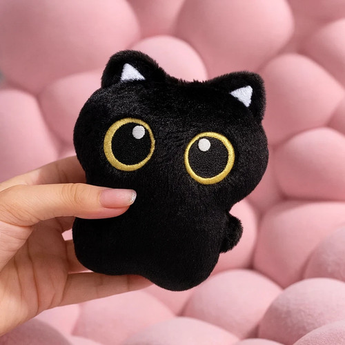10cm cute black cat plush - cute, toy