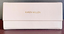 Karen Millen Pale Pink Faux Leather Triangular Glasses Case Tri-Fold Design