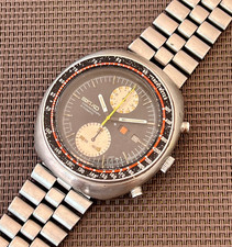 SEIKO 6138-0011 UFO Automatic Chronograph Watch Vintage Men's Black Dial