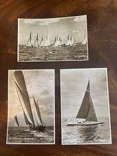 THREE BEKEN & SON, COWES POSTCARDS DRAGON CLASS & OTHER YACHTS, E A SWEETMAN