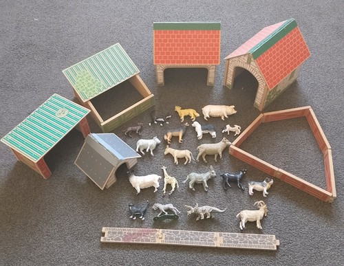Vintage wooden farm playset - vintage,