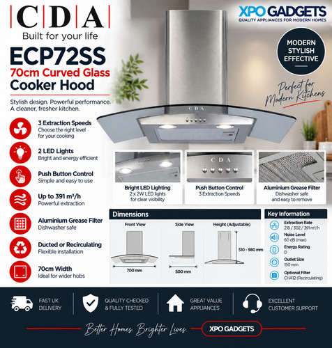Cda ecp72ss 70cm - cda, curved