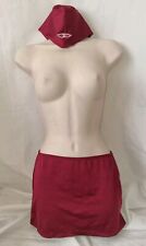 Gorgous Maroon 2 Piece Dress Up Role Play Skirt Hat Set Size S