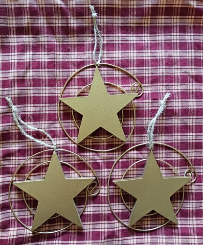 Gold star christmas ornaments - gold,