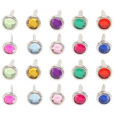 100pcs Mini Brads Metal Round