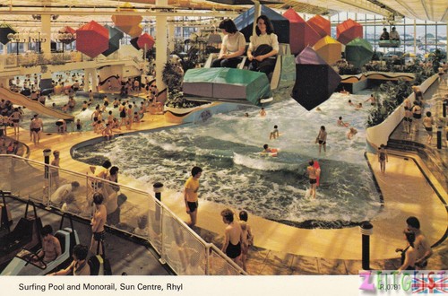 Surfing pool monorail - surfing, sun