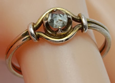 Antique Georgian 9ct Gold Cased Ring Set Rock Crystal