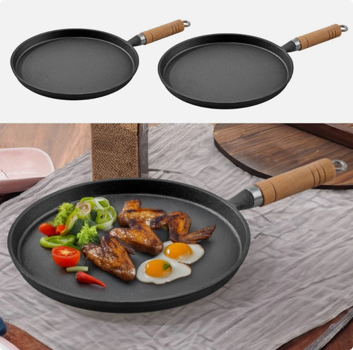 Round cast iron skillet - round,