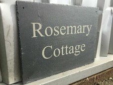 Engraved natural slate - slate, house
