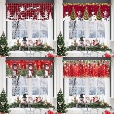 Christmas Rod Pocket Curtain Valance Window Decor for Home 2025