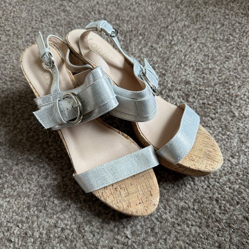 Lotus wedge silver sandals