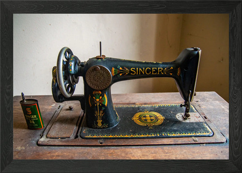 Sewing machine framed wall - sewing,