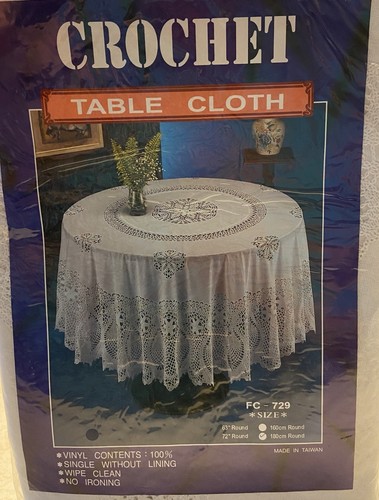 Vintage tablecloth round - tablecloth, 72"