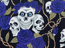 Halloween Fabric - Skulls &
