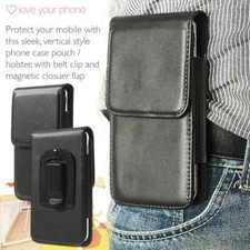 Black belt clip pouch holster - black,