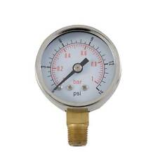 Sytec In Line Fuel Pressure Gauge (0-15 PSI / 0-1 Bar) - 1/8'' NPT Thread Size