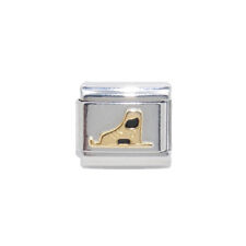 Ice Skate gold coloured Italian Charm - fits 9mm classic Italian Charm bracelets