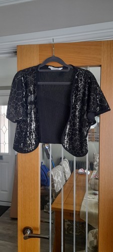 Black and silver sequin bolero