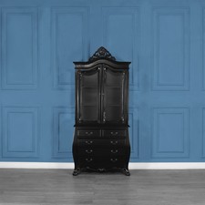 Louis XV Bombe Glazed Bookcase