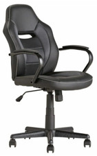 Argos Home Faux Leather Mid Back Gaming Chair - Black