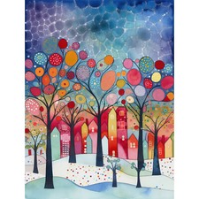 Winter Abstract Village Modern