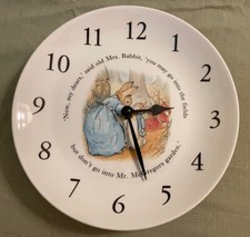 Beatrix Potter Wedgwood Peter Rabbit Nursery Wall Clock Plate 8” Made In England