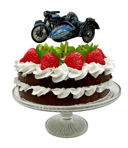 Motorcycle sidecar cake topper - motorcycle,