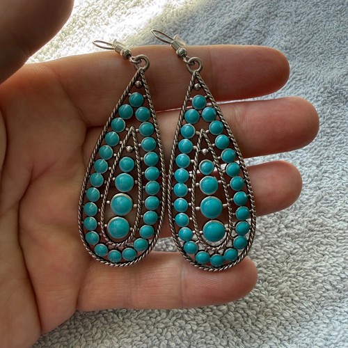 Turquoise beaded teardrop - turquoise,