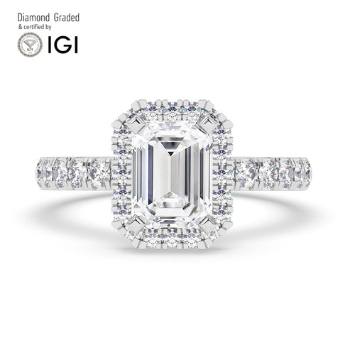 Emerald diamond engagement - emerald,