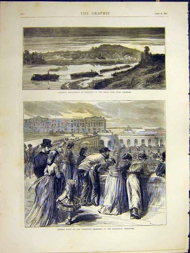 Old antique print seine - old,