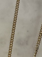 18ct Yellow Solid Gold Diamond Cut Classic Curb Chain - 16 Inches, 5G